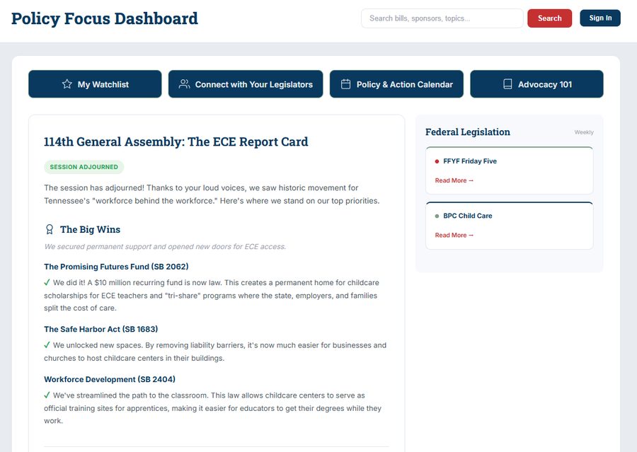 EC Policy Watch — policy tracking dashboard